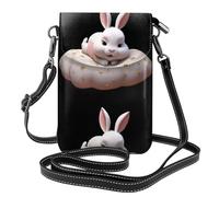 XBKGOHA Small Cell Phone Purse 7.6x4.9in Little Rabbit Sleeping On The Stars Printing Leather Crossbody Flap Phone Case For Women, Perfect For Walking, Camping