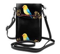 XBKGOHA Small Cell Phone Purse 7.6x4.9in Little Sparrow On A Branch Printing Leather Crossbody Flap Phone Case For Women, Perfect For Walking, Camping