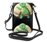 XBKGOHA Small Cell Phone Purse 7.6x4.9in Little Turtle In The Shell Printing Leather Crossbody Flap Phone Case For Women, Perfect For Walking, Camping