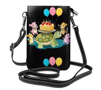 XBKGOHA Small Cell Phone Purse 7.6x4.9in Little Turtle'S Birthday Party Printing Leather Crossbody Flap Phone Case For Women, Perfect For Walking, Camping