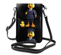 XBKGOHA Small Cell Phone Purse 7.6x4.9in Little Yellow Duck Postman Printing Leather Crossbody Flap Phone Case For Women, Perfect For Walking, Camping