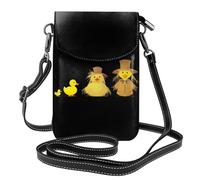 XBKGOHA Small Cell Phone Purse 7.6x4.9in Little Yellow Duck Scarecrow Printing Leather Crossbody Flap Phone Case For Women, Perfect For Walking, Camping