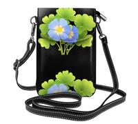 XBKGOHA Small Cell Phone Purse 7.6x4.9in Morning Glory In Clover Printing Leather Crossbody Flap Phone Case For Women, Perfect For Walking, Camping