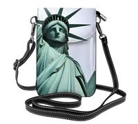 XBKGOHA Small Cell Phone Purse 7.6x4.9in Statue Of Liberty In Nyc Printing Leather Crossbody Flap Phone Case For Women, Perfect For Walking, Camping