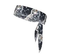 XBKGOHA Snow White Tiger Pattern Sports headscarf, sweat absorbing and breathable, motion headband, double-sided kerchief