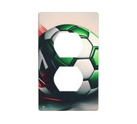 XBKGOHA Soccer Ball Background Picture Double Socket Wall Panel Decorative for Residential and Commercial Areas 4.5x2.76in