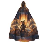 XBKGOHA The Little Bear On The Planet Printed Halloween Adult Hooded Cape Cloak No Zipper, Comfortable For Costume Parties