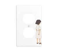 XBKGOHA The Story of People and Dogs Picture Double Socket Wall Panel Decorative for Residential and Commercial Areas 4.5x2.76in