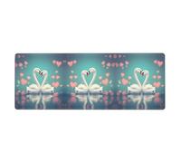 XBKGOHA The Swan In Love Picture Extra Large Mouse Pad Strong Adhesion, Durable, Precise Locking Edge 12x31.5in