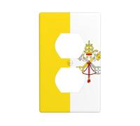 XBKGOHA Vatican Flag Picture Double Socket Wall Panel Decorative for Residential and Commercial Areas 4.5x2.76in