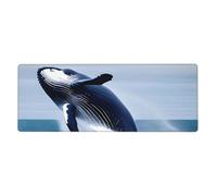 XBKGOHA Whales At Sea Picture Extra Large Mouse Pad Strong Adhesion, Durable, Precise Locking Edge 12x31.5in