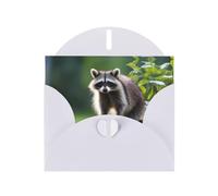 XBKGOHA White Greeting Card cute raccoon Printed for Festive Birthday Party Invitation