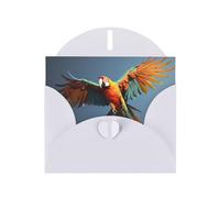 XBKGOHA White Greeting Card flying parrot Printed for Festive Birthday Party Invitation
