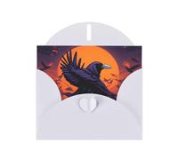 XBKGOHA White Greeting Card Ravens Printed for Festive Birthday Party Invitation