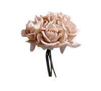 XBLOOMBOX Burnt Orange Roses Artificial imitation flowers Realtouch Small Fake Flowers Silk Bouquet 5 Stems for Artificial Summer Flowers Wedding Cake Home Garden Decor