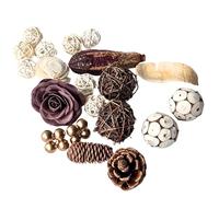 XBLOOMBOX Spring Rose Pot pourri Scented Nature Botanical Blend Pot pourri Bowl with Rich Rose Fragrance, Pine cone Dry Fruit Handcrafted Décor for Velentine's gifts 5.5" x 1.97" x 5.5"