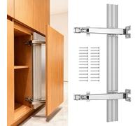XBLWIN Lateral Opening Door Hinge Set 180° Parallel Opening Cabinet Wardrobe Door Sliding Load-Bearing 15.4lb Heavy Duty Hinge