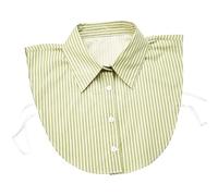 XBOKA Women's Detachable False Collar Insert Elegant Striped Lapel Faux Half Shirt Blouse Collar Top for Sweater and Dresses