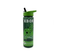Xbox 600ml Reusable Water Bottle with Flip Spout & Straw, Leak Proof Sports Drinks Bottle with Carry Loop, BPA Free Dishwasher Safe Gaming Bottle with Xbox Controller Design for Kids Teens & Gamers