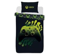 Xbox Bedding Single Green & Black, Super soft Warm Boys Single Duvet Cover Set Accessories Kids Bedding Comfy Polycotton Reversible Duvet Cover with Pillowcase