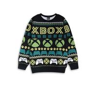 Xbox Boys Black, Green & White Logo Christmas Jumper | Classic Crew Neck Long Sleeve Top | Festive Gaming Wear for Boys | Kids Holiday Apparel Merch - 11-12 Years
