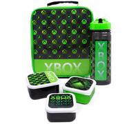 Xbox Boy's Kids Lunch Bag Bottle & 3 Snack Pot (Green) in Green Xbox Green One Size