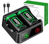 Xbox Controller Battery Pack,Fast Charging 2x 4800mWh Xbox Battery Pack Rechargeable USB Charger Station for Xbox Series X|S/Xbox One Xbox 360 250GB Slim Console