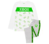 Xbox Game Controller All-Over Print & Logo Print Long Sleeve Long Leg in White | Size: 12-13 Years Xbox White 12-13 Years