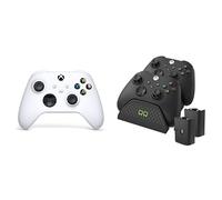 Xbox Wireless Controller â€“ Robot White Series X|S, One, and Windows Devices + Venom Twin Charging Dock with 2 x Rechargeable Battery Packs - Black Series X & S One