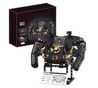 Xbrtmbuild Racing Simulator Steering Wheel Building Set, Mechanical Gaming Sim Racing Cars Driving Wheel Bricks with Moving Parts Gift for Adults to Build - 833 Pieces