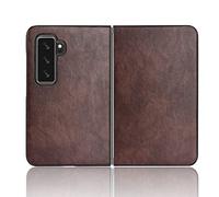 XBS-Better Leather Case for Microsoft Surface Duo 2, Premium Slim Full Cover Protective Case with Metallic Buttons, Brown