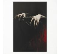 xbsifyiooa Clawed Hands Dracula Vampire Print Gothic Moody Canvas Wall Art Witchy Poster Dark Academia Halloween Painting Spooky Goth Picture 12x16in Unframed
