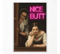 xbsifyiooa Funny Bathroom Canvas Wall Art, Humor Bathroom Pictures for Wall, Two Women At A Window Portrait Aesthetic Poster, Vintage Classical Painting Prints for Toilet Decor 12x16in Unframed