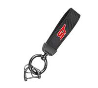 XBTGHWMZ Car Keychain For Ford ST Focus Mondeo Fiesta Ecosport,Leather Carbon Fiber Car Ring Keychain Trinket Alloy Keyrings,Automotive Interior,H
