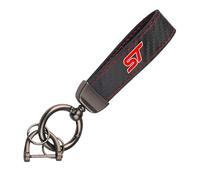 XBTGHWMZ Car Keychain For Ford ST Focus Mondeo Fiesta Ecosport,Leather Carbon Fiber Car Ring Keychain Trinket Alloy Keyrings,Automotive Interior,R