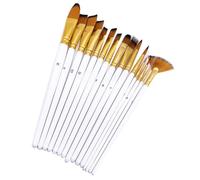 XBTGS 15 Oil Paintbrush Set Black Cloth Wrap Sponge Scraper Watercolor Acrylic Gouache Art Supplies,OneColor-As Show,OneColor-As Show