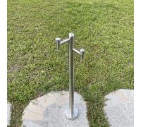 XBTGS 304 Stainless Steel Vertical Cylindrical Water Column for Garden, Water Column with Tap, Outdoor Tap, Water Dispenser for Garden, Column d, Silver-A