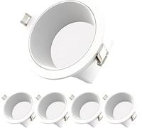 XBTGS 5 Pieces LED Round ght Recessed Aluminium with Trim Baffle 7W Daylight Retrofit ght LED Spotlight Ultra-thin Recessed LED Lights with Hole, B, White
