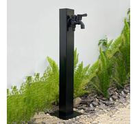 XBTGS B-Square 304 Stainless Steel Vertical Cylindrical Garden Water Column with Tap, Water Column with Double Tap, Steel Garden Tap
