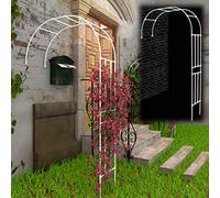 XBTGS Metal Garden Arch Arbor Large Half-Side Garden Arch, Half-Side Wedding Arch Flower Stand, for Various Climbing Plant, Easy to Assemble, Perfect Backyard, L,White-240X240cm(94.5X94.5in)