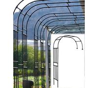 XBTGS Metal Garden Arch Arbor Large Half-Side Garden Arch, Half-Side Wedding Arch Flower Stand, for Various Climbing Plant, Easy to Assemble, Perfect Backyard, L,Black-240X240cm(94.5X94.5in)