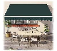 XBTGS Retractable Awning Fabric Replacement Polyester RV Sun Shade Canopy Cover for Outdoor Balcony Garden Backyard Beige with Front Valance,Dark Green,Dark Green