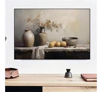 XBTYKPB 1pc Bohemian Vase Still Life Wall Art Canvas Posters Painting Aesthetic Poster Prints Picture For Living Room Decor Art 30x45cm Frame