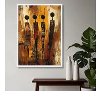 XBTYKPB Abstract African Figures Canvas,Tribal Wall Art, Ethnic Home Decor, African Art Painting, Canvas Art,Posters and Prints(80x110cm/Inner frame)