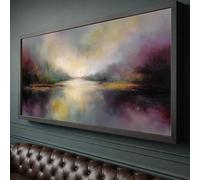 XBTYKPB Abstract Landscape Canvas Wall Art, Misty River Scene, Home Decor, Soft Color Palette, Nature Painting Posters Prints(30x50cm/Inner Frame)