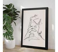 XBTYKPB Abstract Line Portrait Wall Arts Canvas Print, Posters,Romantic Couple, Art Deco Illustration Classic Retro Orientation 70x100cm Frameless