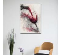 XBTYKPB Abstract Wine Pour Canvas Painting, Minimalist Boho Bar Decor Canvas Wall Art, Ready to Hang Canvas, Posters and Prints(60x90cm/Inner Frame)