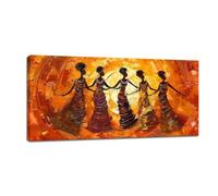 XBTYKPB African Large Wall Art Girl Women Dance Pictures Wall Decor Retro Canvas Print Painting Artwork For Living Room Bedroom 70x140cm InternalFrame