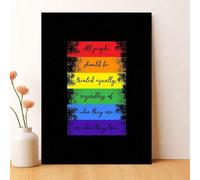 XBTYKPB All People Should Be Treated Equally Painting -Wall Decor Art Print On A Black Background,Home Wall Decor Canvas Pictures 60x80cm Frameless