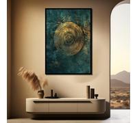 XBTYKPB Ancient Compass Canvas Painting - Gold Nautical Mandala Canvas Wall Art, Ready to Hang, for Themed Decor Posters Prints(80x110cm/Frameless)